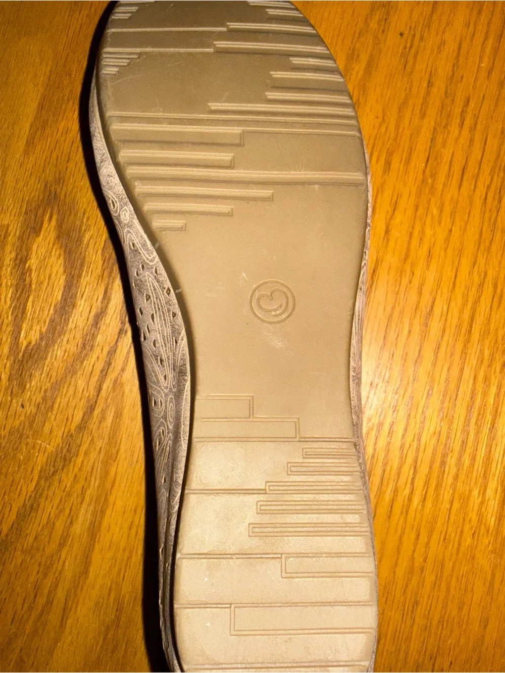 BareTraps Metallic Taupe Laser-Cut Ballet Flats